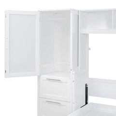 Bellemave® Full Size Murphy Bed Wall Bed with Closet and Drawers - Bellemave