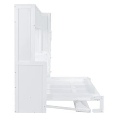 Bellemave® Full Size Murphy Bed Wall Bed with Closet and Drawers - Bellemave