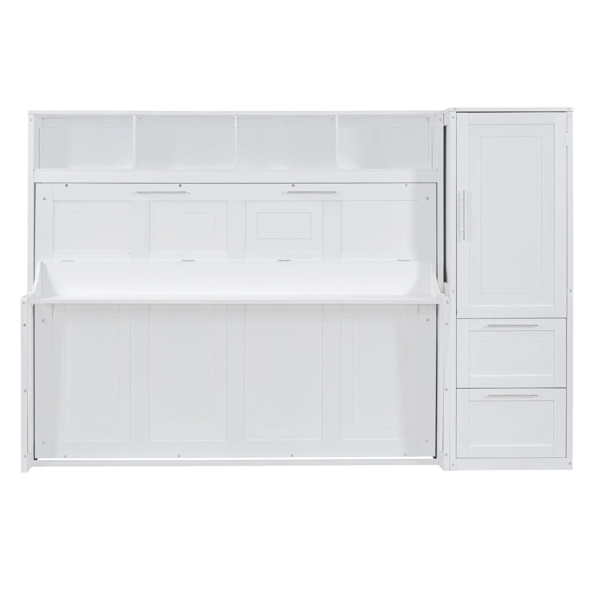 Bellemave® Full Size Murphy Bed Wall Bed with Closet and Drawers - Bellemave