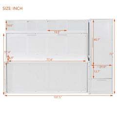 Bellemave® Full Size Murphy Bed Wall Bed with Closet and Drawers - Bellemave