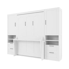 Bellemave® Full Size Murphy Bed Wall Bed with Closet, Drawers and Shelves - Bellemave