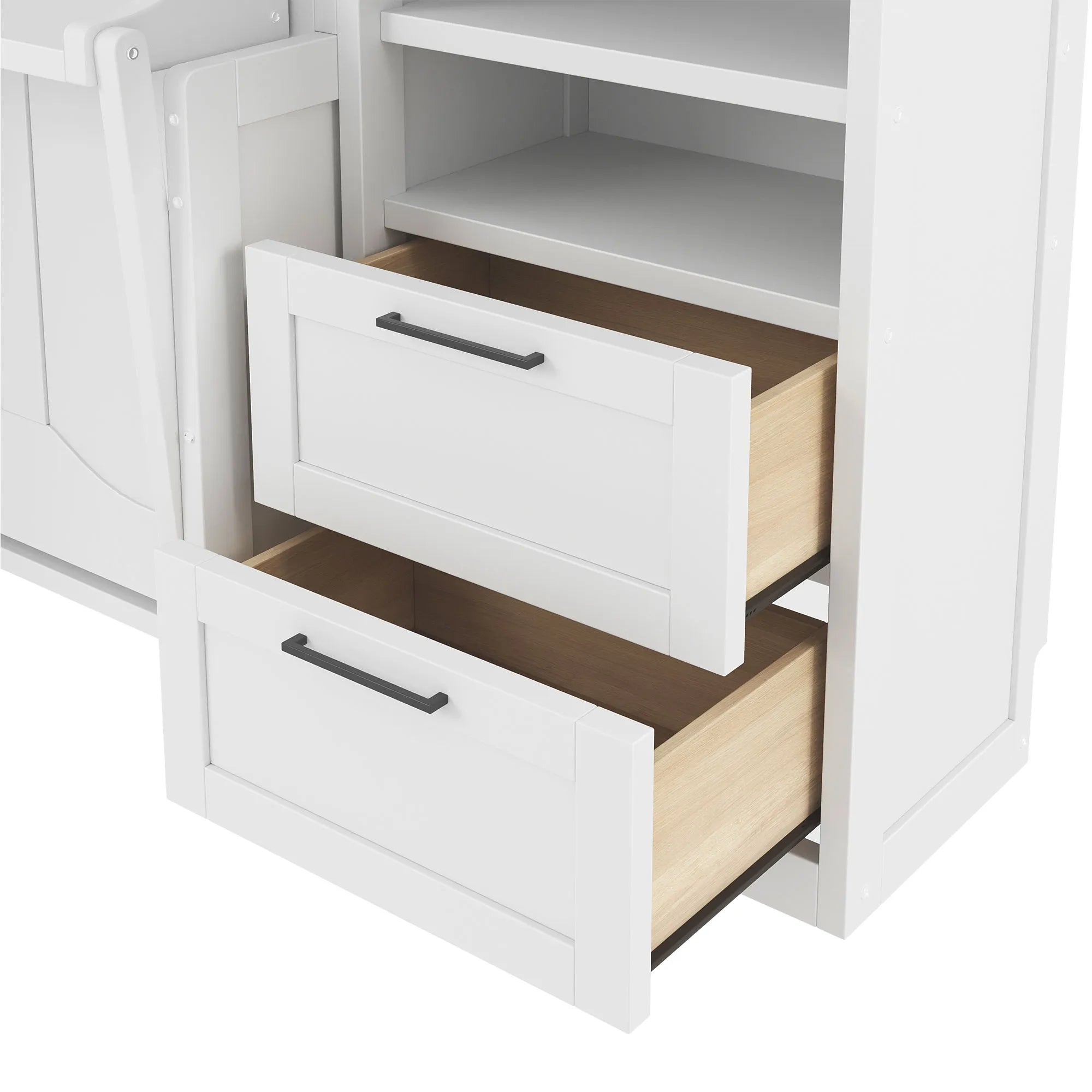 Bellemave® Full Size Murphy Bed Wall Bed with Closet, Drawers and Shelves - Bellemave