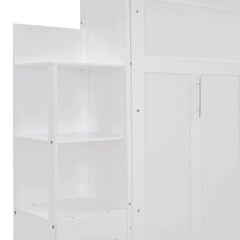 Bellemave® Full Size Murphy Bed Wall Bed with Shelves, Drawers and LED Lights - Bellemave