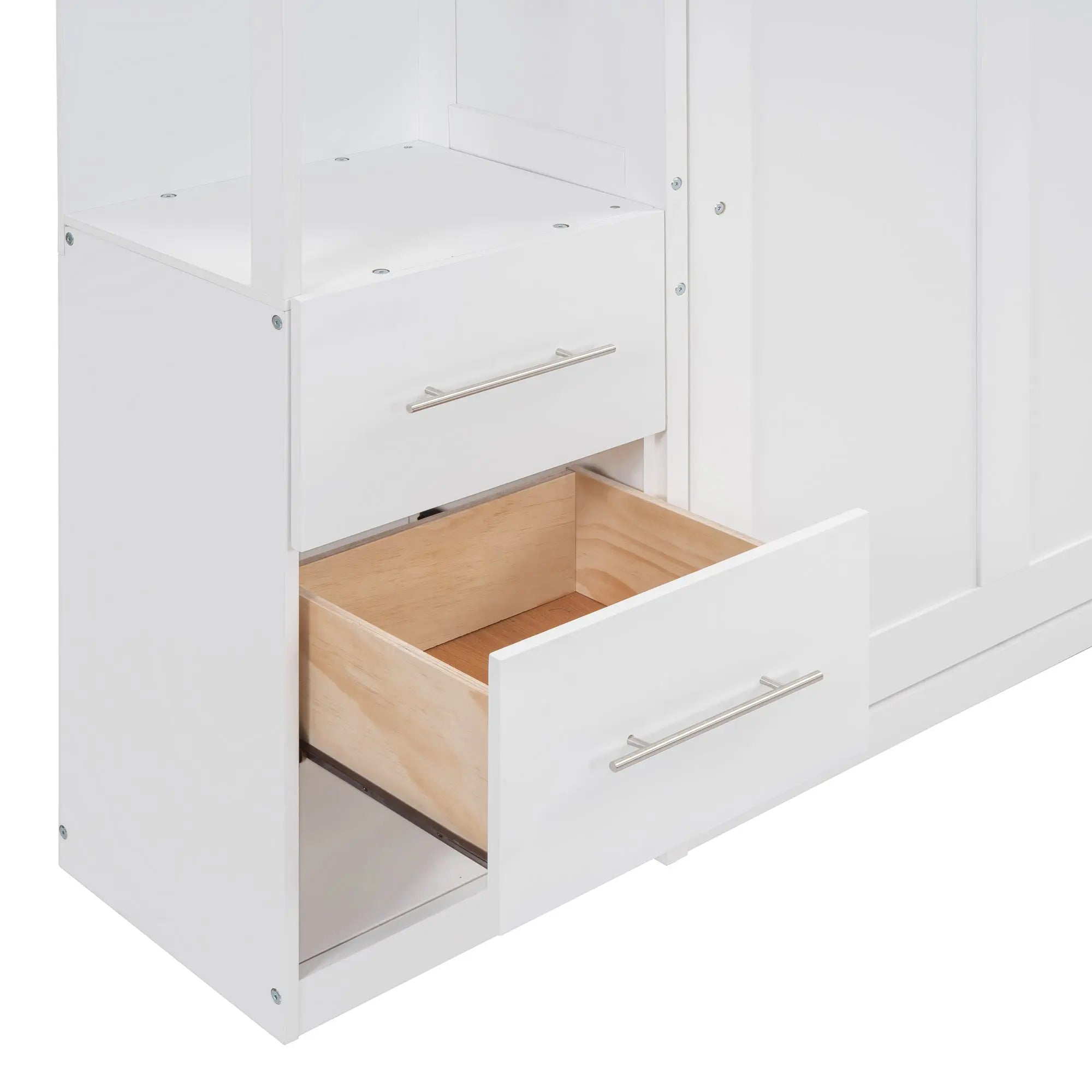 Bellemave® Full Size Murphy Bed Wall Bed with Shelves, Drawers and LED Lights - Bellemave