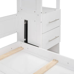 Bellemave® Full Size Murphy Bed Wall Bed with Shelves, Drawers and LED Lights - Bellemave