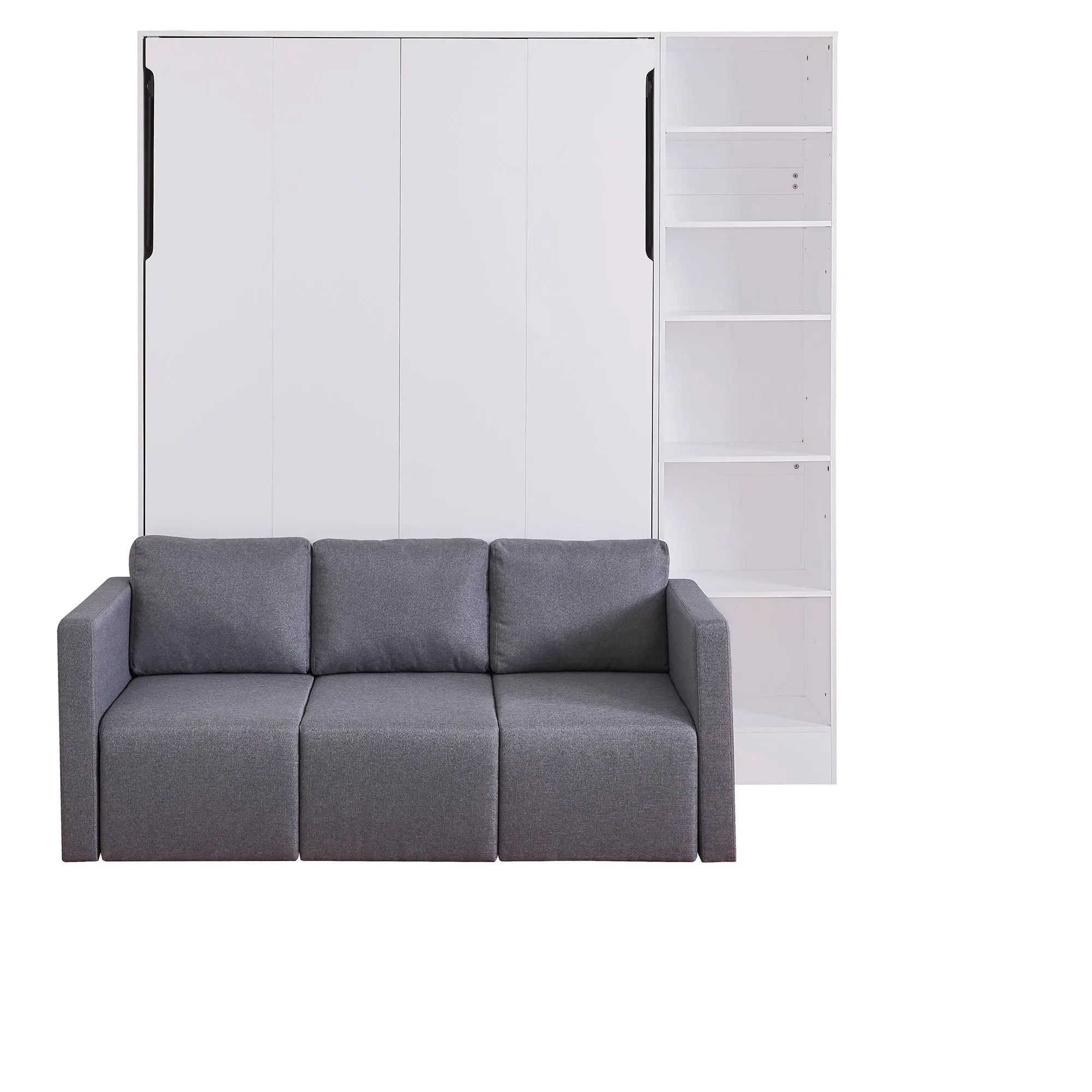 Bellemave® Full Size Murphy Bed Wall Bed with Sofa,with Shelves - Bellemave