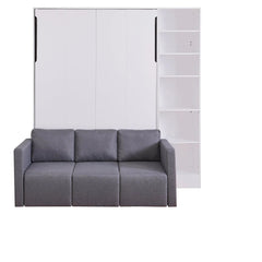 Bellemave® Full Size Murphy Bed Wall Bed with Sofa,with Shelves - Bellemave
