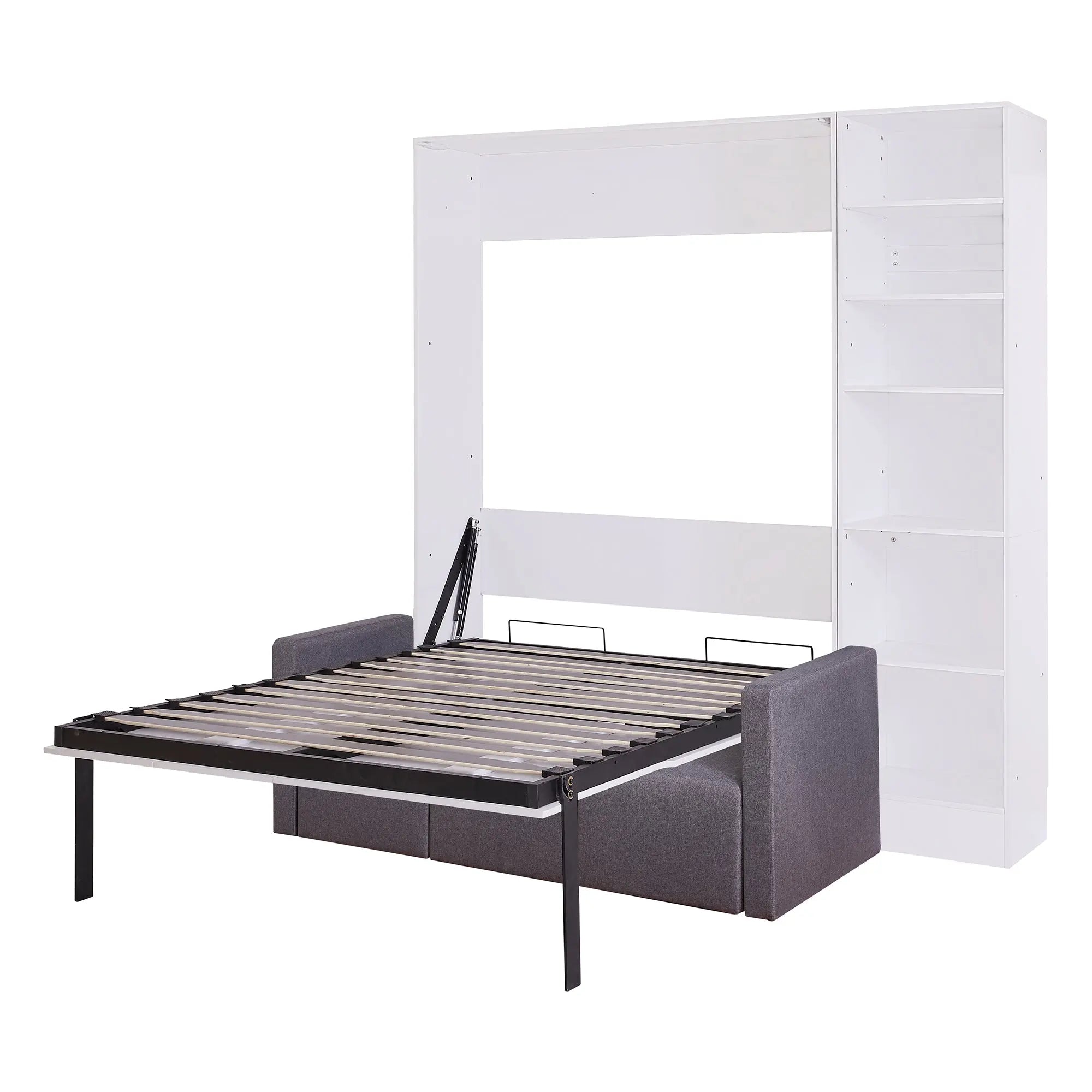 Bellemave® Full Size Murphy Bed Wall Bed with Sofa,with Shelves - Bellemave