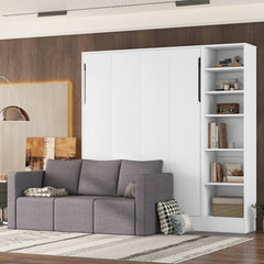 Bellemave® Full Size Murphy Bed Wall Bed with Sofa,with Shelves - Bellemave