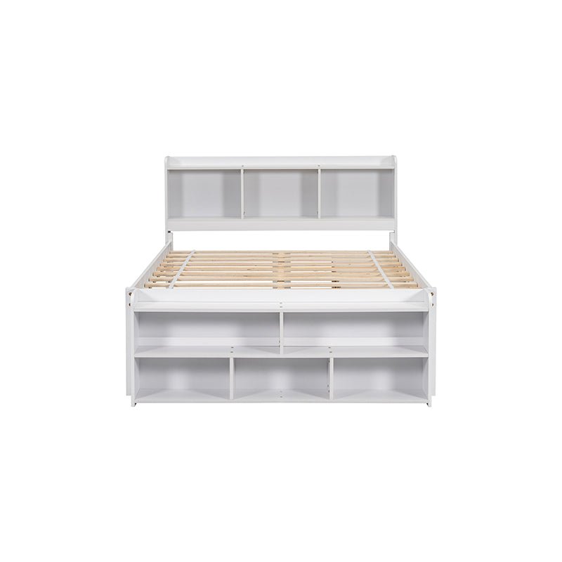Bellemave® Full Size Platform Bed with Bookcase Headboard, Under bed Storage Drawers and Bed End Storage Case - Bellemave
