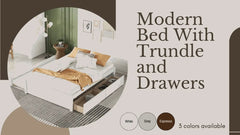 Bellemave® Full Size Platform Bed with Trundle and 2 Drawers - Bellemave