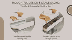 Bellemave® Full Size Platform Bed with Trundle and 2 Drawers - Bellemave