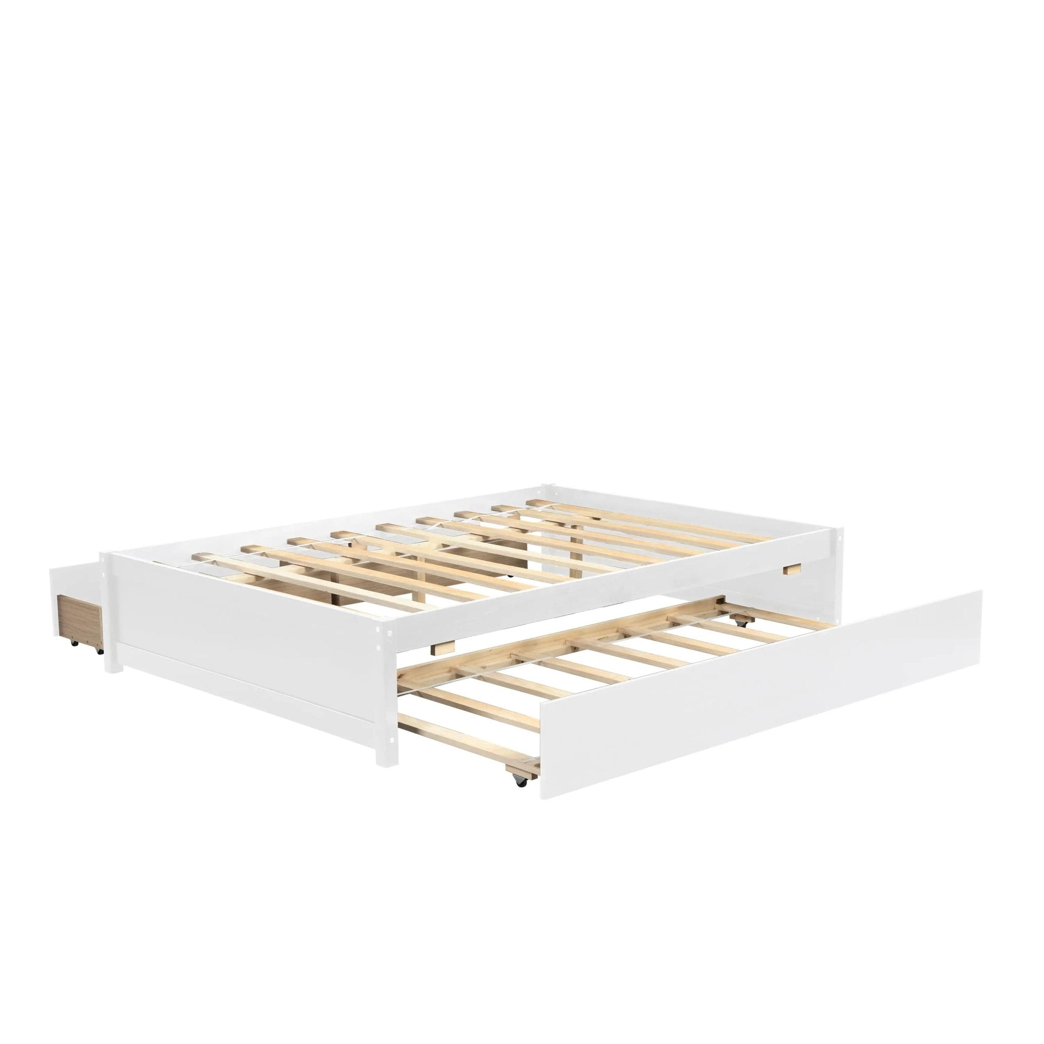Bellemave® Full Size Platform Bed with Trundle and 2 Drawers - Bellemave