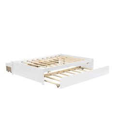 Bellemave® Full Size Platform Bed with Trundle and 2 Drawers - Bellemave