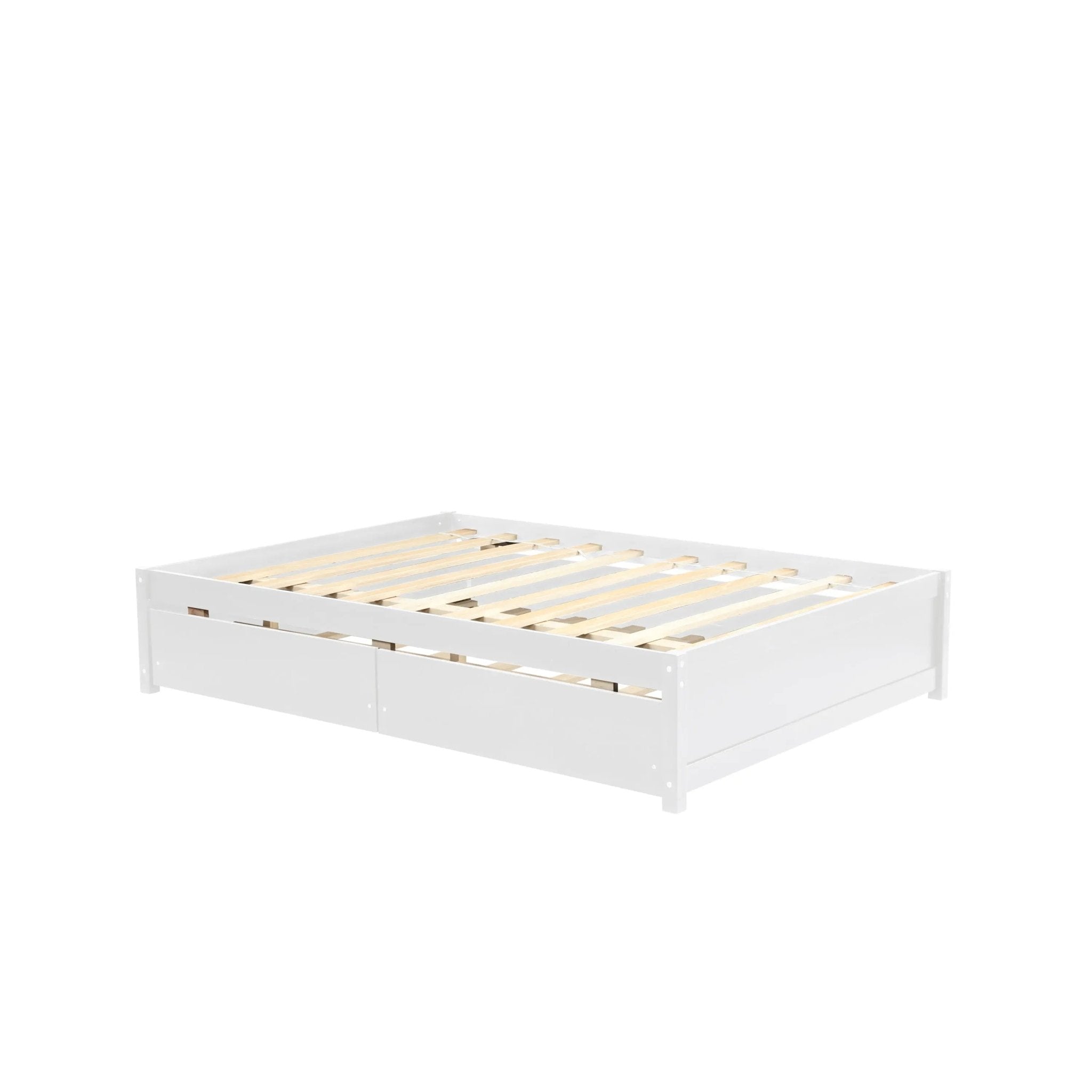 Bellemave® Full Size Platform Bed with Trundle and 2 Drawers - Bellemave