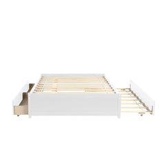 Bellemave® Full Size Platform Bed with Trundle and 2 Drawers - Bellemave