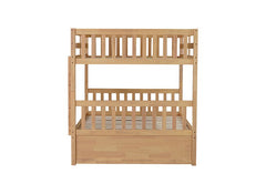 Bellemave® Full Size Rubber Wood Bunk Bed Twin Size Trundle Bed, Ladder and Guardrails(Convertible) - Bellemave