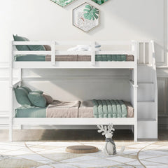 Bellemave® Full Size Stairway Bunk Bed with Storage and Guard Rail - Bellemave