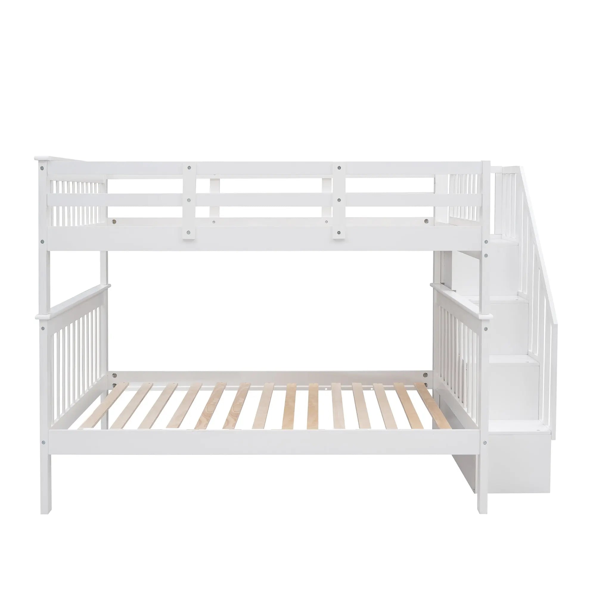 Bellemave® Full Size Stairway Bunk Bed with Storage and Guard Rail - Bellemave