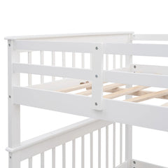 Bellemave® Full Size Stairway Bunk Bed with Storage and Guard Rail - Bellemave