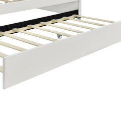 Bellemave® Full Size Upholstered Daybed Frame with Shall Shaped Backrest and Trundle - Bellemave