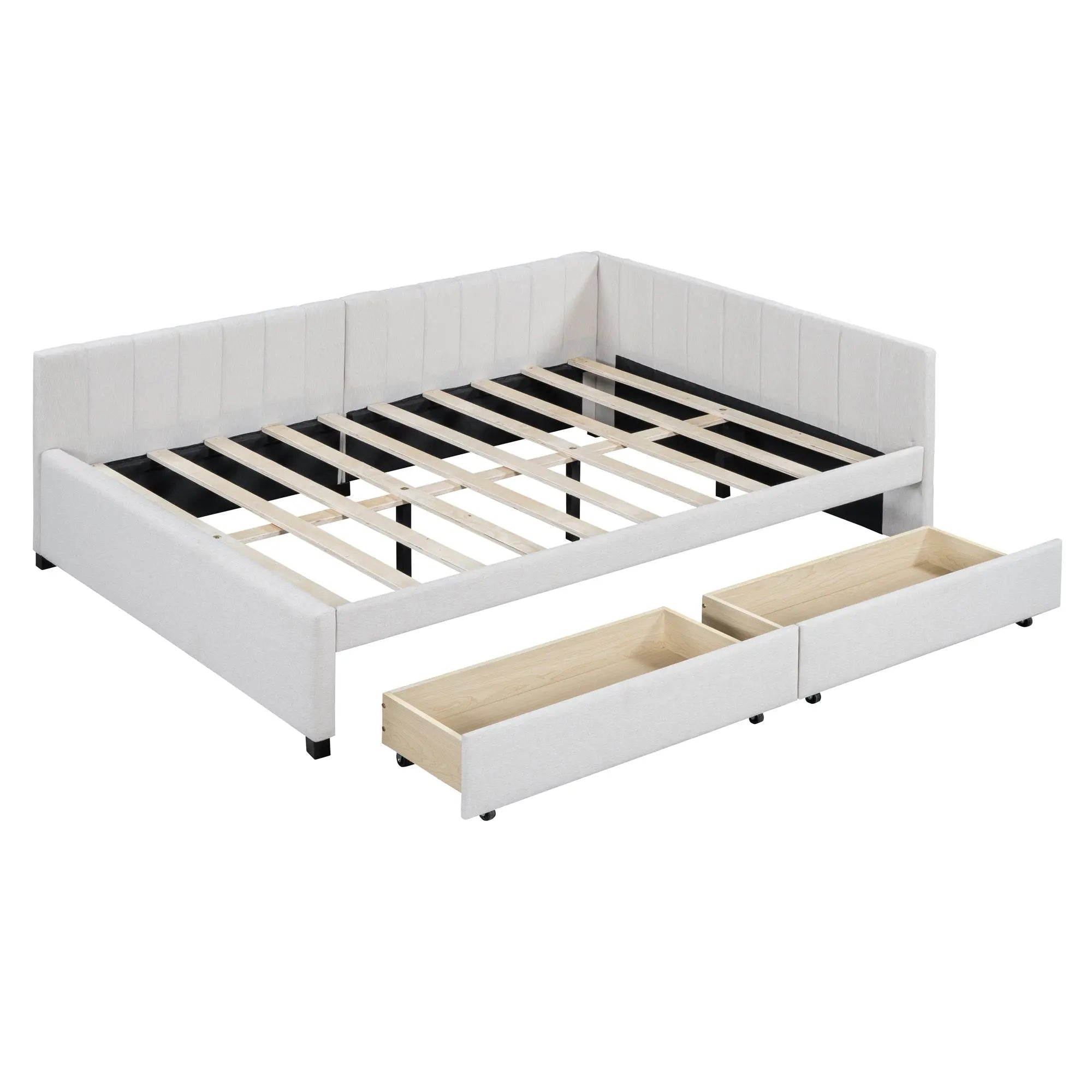 Bellemave® Full Size Upholstered Daybed with 2 Storage Drawers - Bellemave
