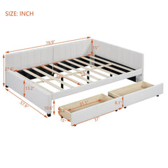 Bellemave® Full Size Upholstered Daybed with 2 Storage Drawers - Bellemave
