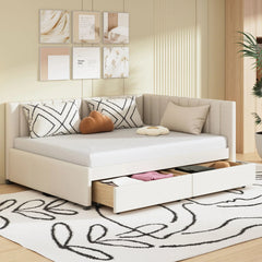Bellemave® Full Size Upholstered Daybed with 2 Storage Drawers - Bellemave
