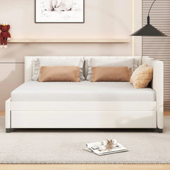 Bellemave® Full Size Upholstered Daybed with Trundle Bed - Bellemave