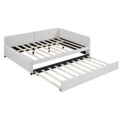Bellemave® Full Size Upholstered Daybed with Trundle Bed - Bellemave