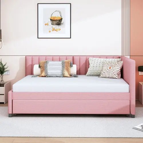 Bellemave® Full Size Upholstered Daybed with Trundle Bed - Bellemave