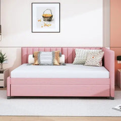 Bellemave® Full Size Upholstered Daybed with Trundle Bed - Bellemave