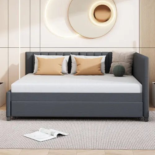 Bellemave® Full Size Upholstered Daybed with Trundle Bed - Bellemave