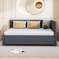Bellemave® Full Size Upholstered Daybed with Trundle Bed - Bellemave