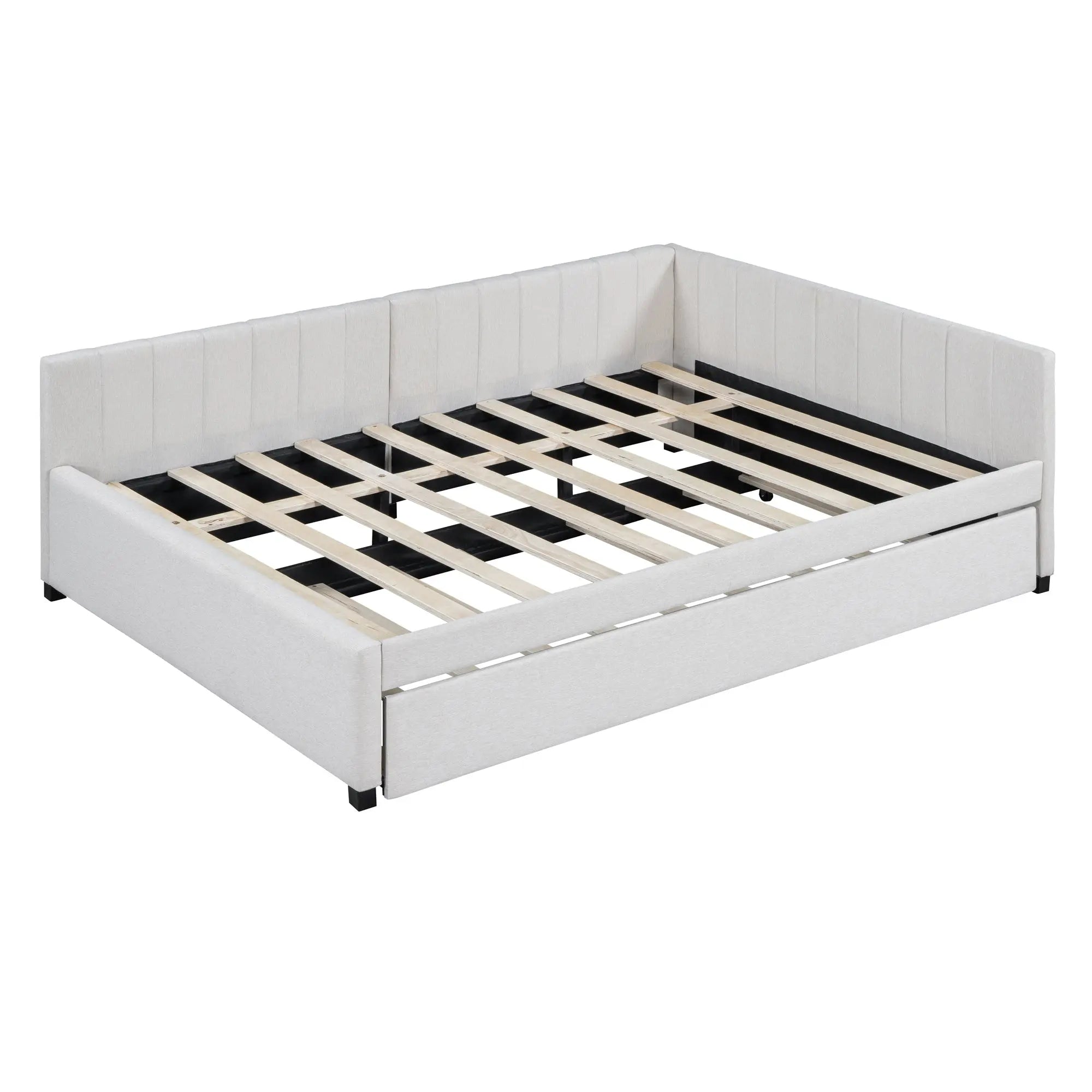 Bellemave® Full Size Upholstered Daybed with Trundle Bed - Bellemave