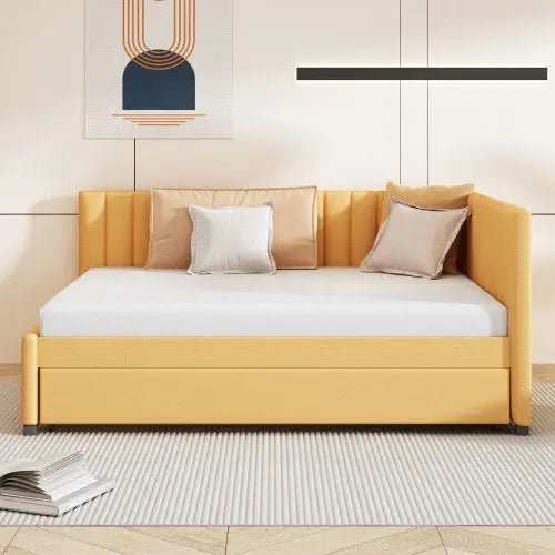 Bellemave® Full Size Upholstered Daybed with Trundle Bed - Bellemave
