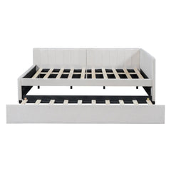 Bellemave® Full Size Upholstered Daybed with Trundle Bed - Bellemave