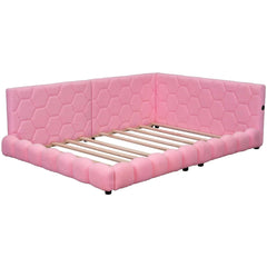 Bellemave® Full Size Upholstered Daybed with USB Ports and LED Belt - Bellemave