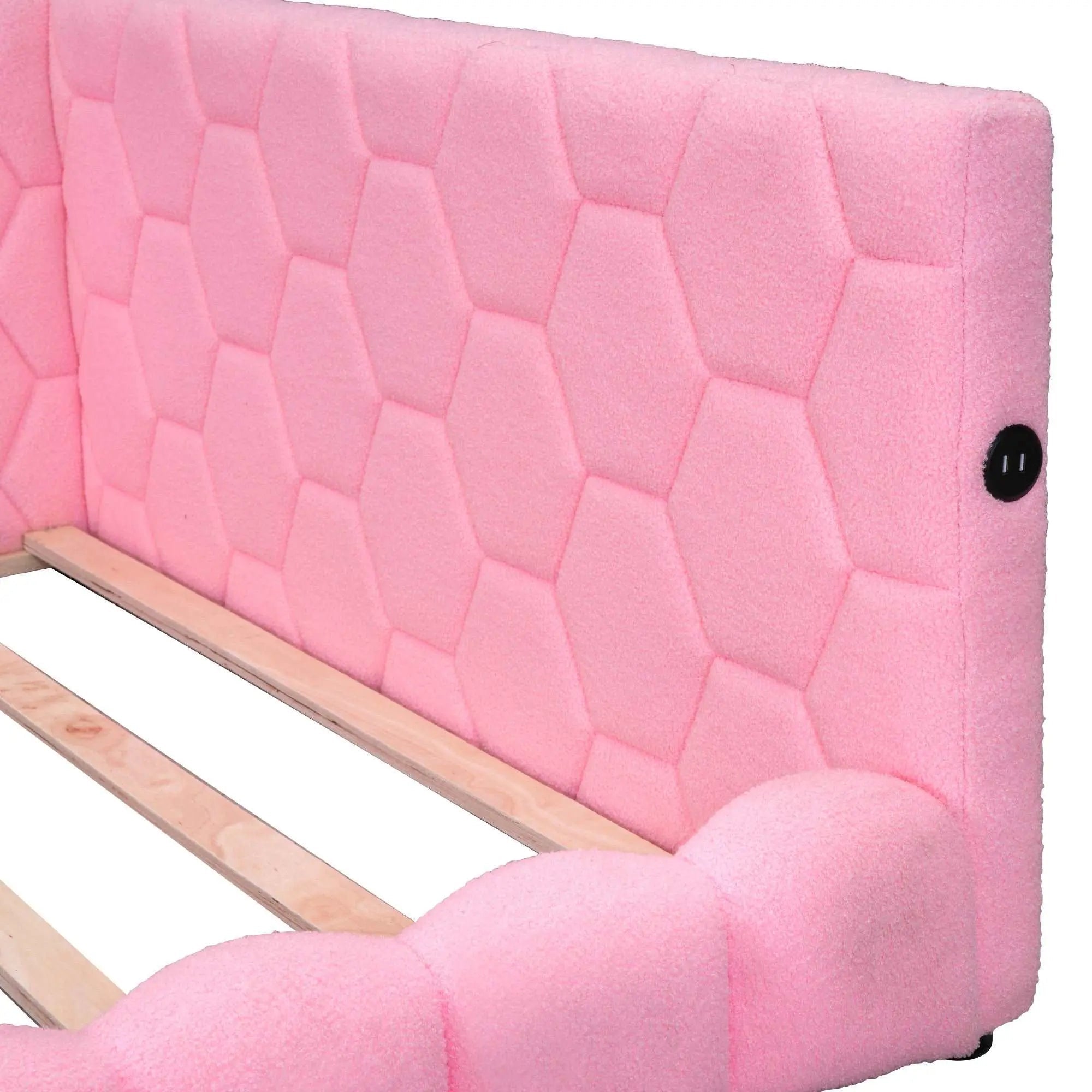 Bellemave® Full Size Upholstered Daybed with USB Ports and LED Belt - Bellemave