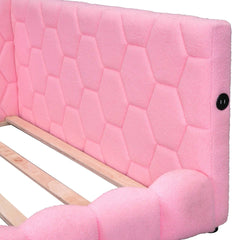 Bellemave® Full Size Upholstered Daybed with USB Ports and LED Belt - Bellemave