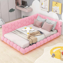 Bellemave® Full Size Upholstered Daybed with USB Ports and LED Belt - Bellemave