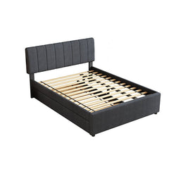 Bellemave® Full Size Upholstered Platform Bed with Twin Size Trundle Bed and 1 sets of USB , with Remote control Intelligence LED Lights with APP - Bellemave