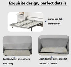 Bellemave® Full Size Vertical Murphy Bed with Shelf and Drawers,with New Style Gas Struts - Bellemave