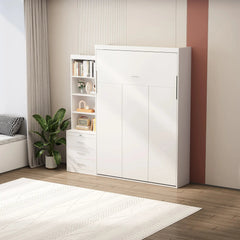 Bellemave® Full Size Vertical Murphy Bed with Shelf and Drawers,with New Style Gas Struts - Bellemave