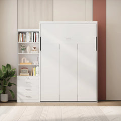 Bellemave® Full Size Vertical Murphy Bed with Shelf and Drawers,with New Style Gas Struts - Bellemave