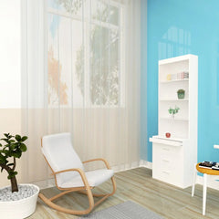 Bellemave® Full Size Vertical Murphy Bed with Shelf and Drawers,with New Style Gas Struts - Bellemave