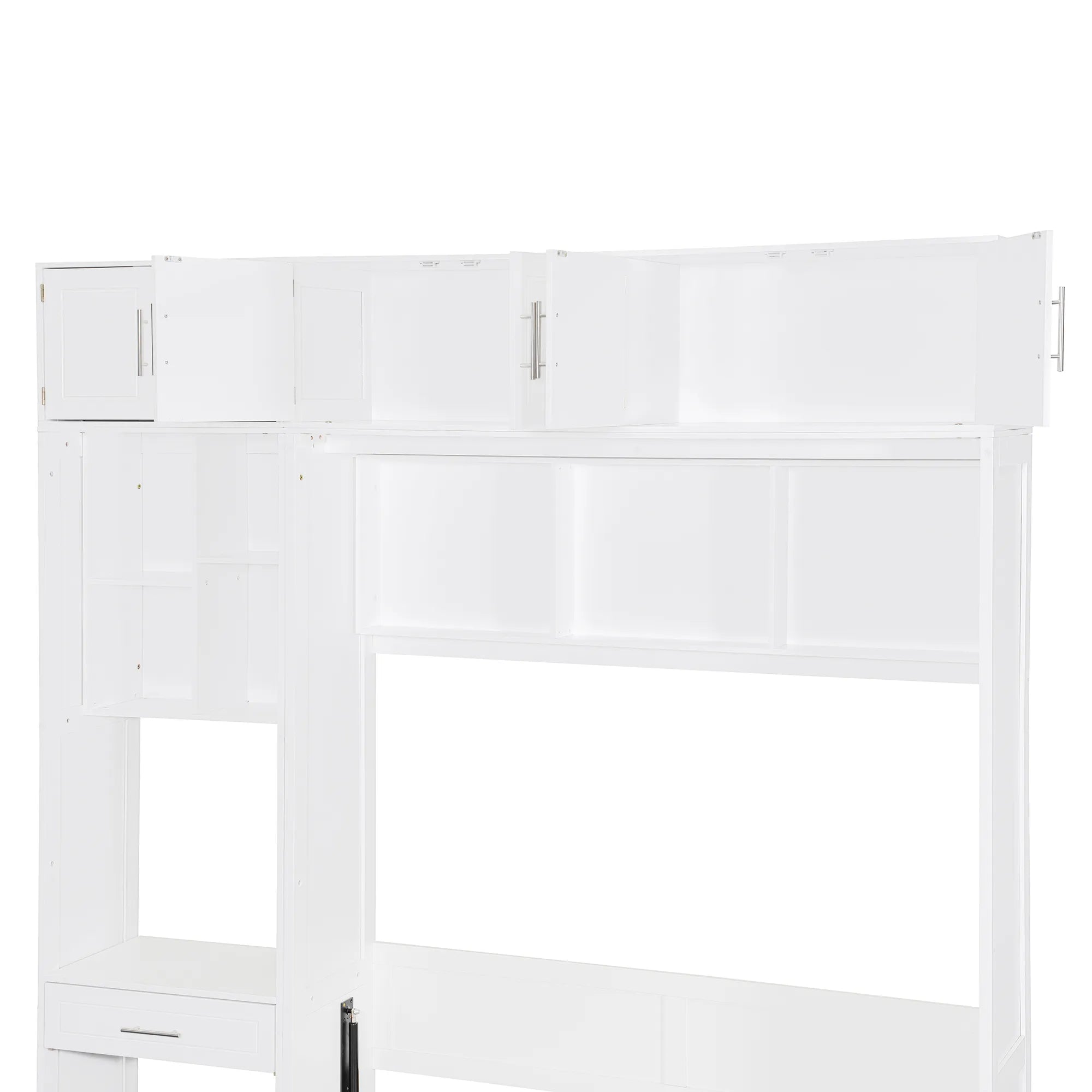 Bellemave® Full Size Wall Murphy Bed with Desk, Top Cabinet and Storage Shelves - Bellemave