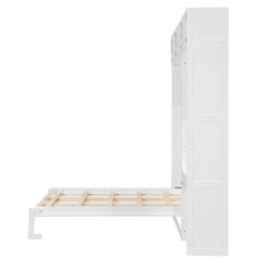 Bellemave® Full Size Wall Murphy Bed with Desk, Top Cabinet and Storage Shelves - Bellemave
