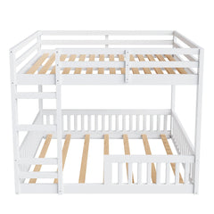 Bellemave® Full Size Wood Bunk Bed with Ladder and Guardrails - Bellemave