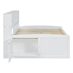 Bellemave® Full Size Wood Daybed with 2 Bedside Cabinets, Upper Shelves and 4 Drawers - Bellemave